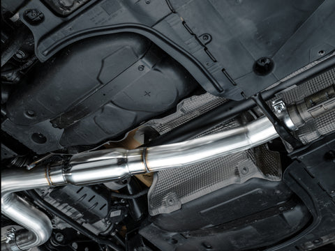 AWE Tuning MK8 Volkswagen Golf R 3in Track Edition Quad Exhaust - Diamond Black Tips - 3020-43658