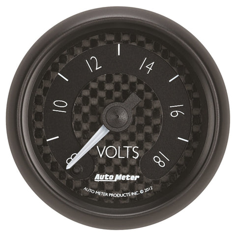Autometer GT Series 52mm Full Sweep Electronic 8-18 Volts Voltmeter - 8091
