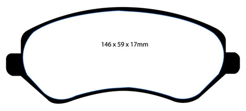 EBC 04-07 Chrysler Town & Country 3.3 Rear Drums Yellowstuff Front Brake Pads - DP41612R
