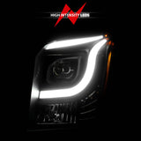 ANZO 15-17 GMC Yukon/Yukon XL Projector Headlights Black Housing/Clear Lens (w/ Light Bars) - 111535
