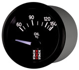 Autometer Stack 52mm 60-150 Deg C M10 Male Electric Oil Temp Gauge - Black - ST3209