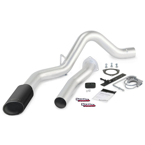Banks Power 07-10 Chev 6.6L LMM ECSB-CCLB Monster Exhaust System - SS Single Exhaust w/ Black Tip - 47784-B
