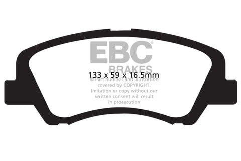 EBC 12+ Hyundai Accent 1.6 Greenstuff Front Brake Pads - DP21899