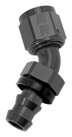 Russell Performance -6 AN Twist-Lok 45 Degree Hose End (Black) - 624083