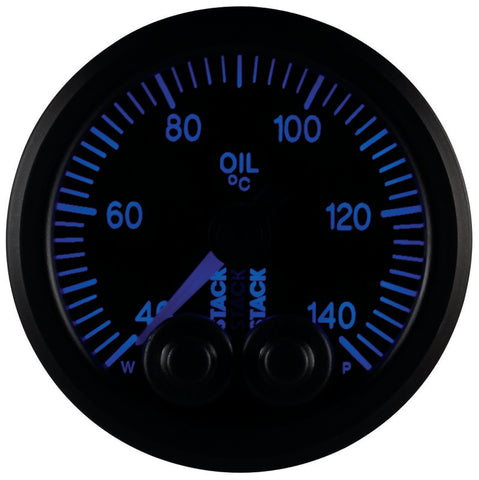 Autometer Stack 52mm 40-140 Deg C 1/8in NPTF Male Pro-Control Oil Temp Gauge - Black - ST3509