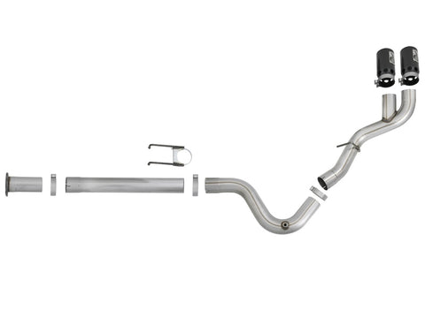 aFe Rebel XD 4in SS DPF-Back Exhaust 17-18 Ford Diesel Trucks V8-6.7L (td) w/ Dual Black Tips - 49-43102-B