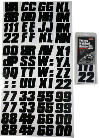 Hardline Snowmobile Lettering Registration Kit 2 in. - 500 Solid Black/ - BLK500EC