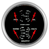 Autometer Quad 5in. 0-90 Ohm Electric Sport-Comp Gauge - 3919