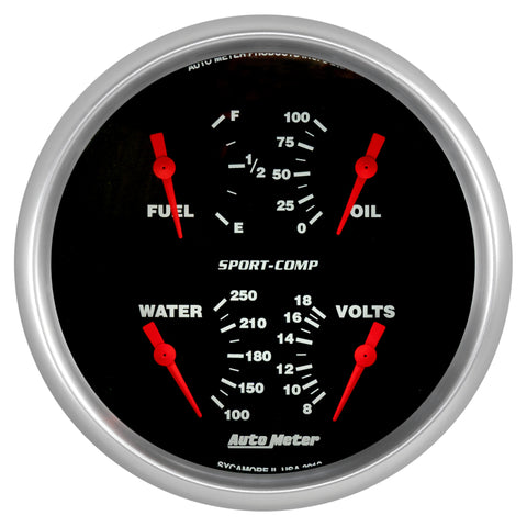 Autometer Quad 5in. 0-90 Ohm Electric Sport-Comp Gauge - 3919