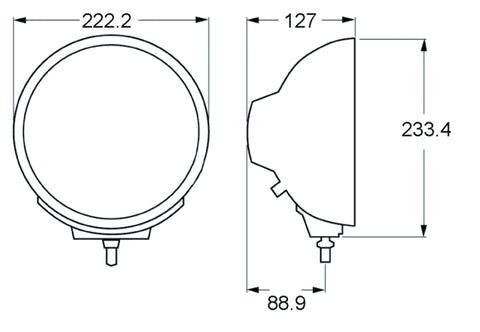 Hella Rallye 4000 Series Chrome Euro Beam 12V Halogen Lamp with Position Lamp - H12560041