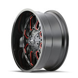 Mayhem 8107 Cogent 20x9 / 5x139.7 BP / 0mm Offset / 110mm Hub Black w/ Prism Red Wheel - 8107-2997BTR