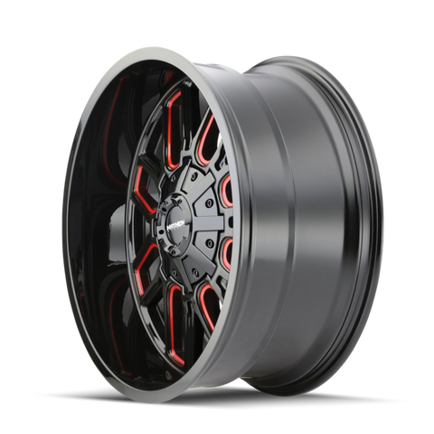 Mayhem 8107 Cogent 20x10 / 5x127 BP / -19mm Offset / 87.1mm Hub Black w/ Prism Red Wheel - 8107-2152BTR