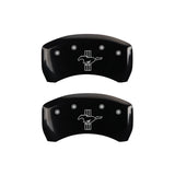 MGP Rear set 2 Caliper Covers Engraved Rear S197/Bar & Pony Black finish silver ch - 10010RMB1BK
