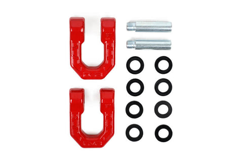 DV8 Offroad Elite Series D-Ring Shackles - Pair (Red) - UNSK-01RD