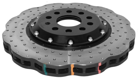 DBA 15-21 Audi S3 Front 5000 Series Drilled Rotor w/Black Hat - 52830WBLKXD