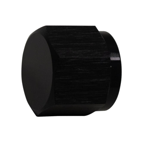 DeatschWerks 6AN Female Flare Cap - Anodized Matte Black - 6-02-0714-B