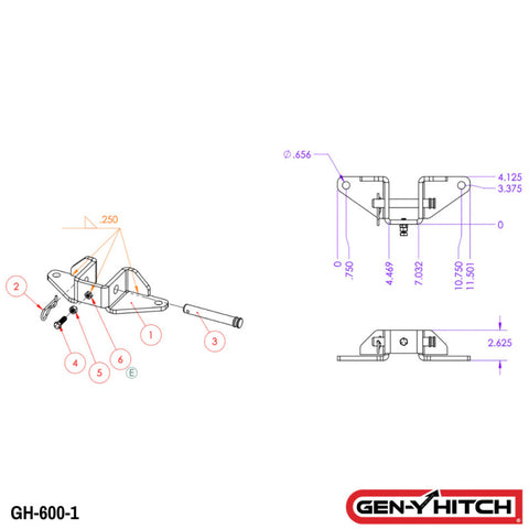 Gen-Y Sway Control Head 2.5in Shank/GH-097 2K TW 21K Towing - GH-600-1
