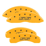 MGP 4 Caliper Covers Engraved F & R Avalanche SS Yellow Finish Blk Char 2008 Chevy Express 2500 - 14048SSS1YL