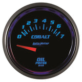 Autometer Cobalt 52mm 0-7 BAR Short Sweep Electric Oil Pressure Gauge - 6127-M