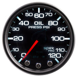Autometer Spek-Pro Gauge Oil Press 2 1/16in 120psi Stepper Motor W/Peak & Warn Blk/Smoke/Blk - P32552