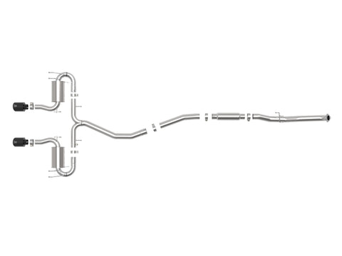 aFe Takeda 3in 304 SS Cat-Back Exhaust System w/Black Tips 17-20 Honda Civic Sport L4-1.5L (t) - 49-36624-B