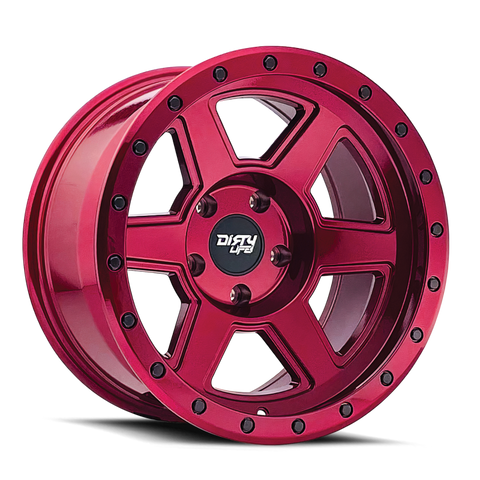 Dirty Life 9315 Compound 17x9 / 5x127 BP / -12mm Offset / 78.1mm Hub Crimson Candy Red Wheel - 9315-7973R12