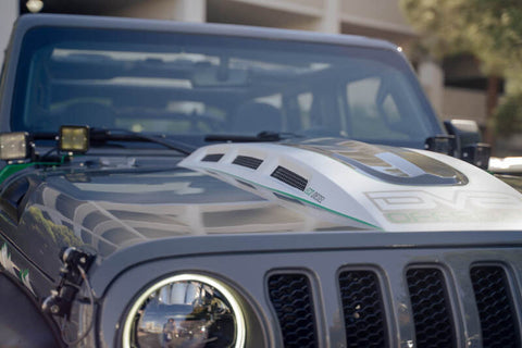DV8 Offroad 18+ Jeep JL Heat Dispersion Hood - Primer Black - HDMBJL-01