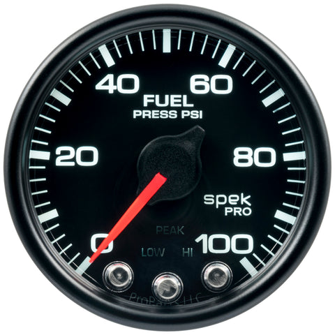 Autometer Spek-Pro - Nascar 2-1/16in Fuel Press 0-100 psi Bcb Ecu - P51432