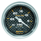 Autometer 2-1/16in Vacuum Gauge Carbon Fiber Mechanical 30Hg - 4784