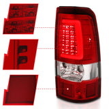 ANZO 2003-2006 Chevy Silverado 1500 LED Taillights Plank Style Chrome With Red/Clear Lens - 311335
