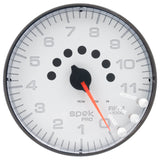 Autometer Spek-Pro Gauge Tachometer 5in 11K Rpm W/Shift Light & Peak Mem White/Black - P239128