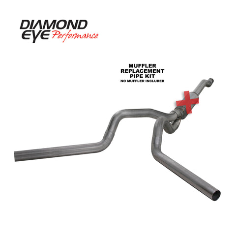 Diamond Eye KIT 4in CB MFLR RPLCMENT PIPE DUAL SS: 03-07 FORD 6.0L F250/F350 - K4340S-RP