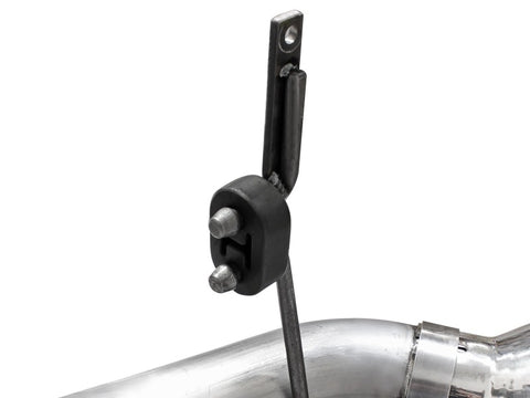 aFe Large Bore-HD 4in 409 Stainless Steel DPF-Back Exhaust w/Polished Tips 15-16 Ford Diesel Truck - 49-43122-P