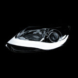 ANZO 2012-2014 Ford Focus Projector Headlights w/ Plank Style Design Black - 121490