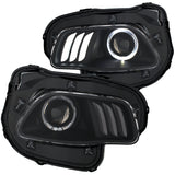 ANZO 2014-2016 Jeep Cherokee Projector Headlights Black clear w/ white and Red - 111353