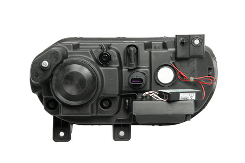 ANZO 2008-2014 Dodge Challenger Projector Headlights w/ Halo Black (CCFL) (HID Compatible) - 121306