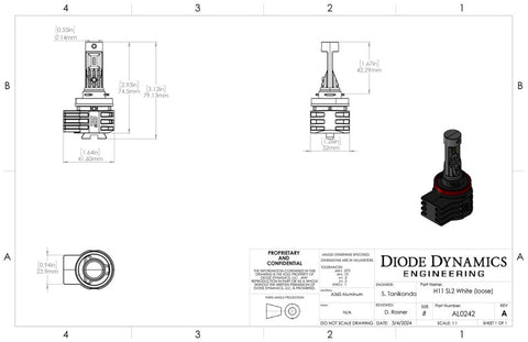 Diode Dynamics H11/H8/H9 White SL2 Pro LED Bulb (one) - DD0483S