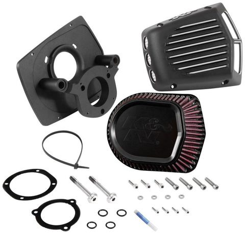 K&N Street Metal Intake System for 08-16 Harley-Davidson Touring Models - Shaker Black - RK-3951