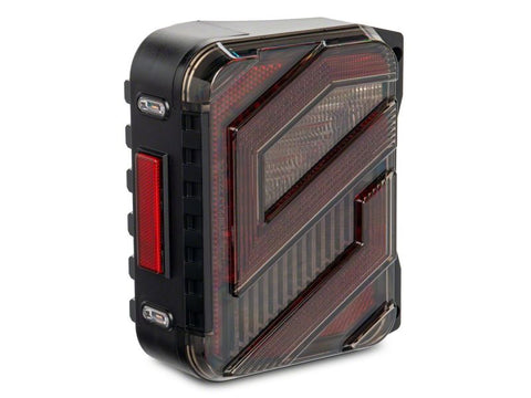 Raxiom 07-18 Jeep Wrangler JK Axial Series Trident LED Tail Lights- Blk Housing (Clear Lens) - J173719