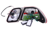 ANZO 1996-2002 Mercedes Benz E Class W210 LED Taillights Red/Clear - 321114
