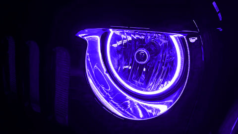 Oracle Jeep Wrangler JK 07-17 LED Waterproof Halo Kit - ColorSHIFT w/ Simple Controller - 3943-504