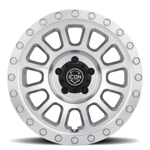ICON Hulse 17 X 8.5 6 X 135 6mm Offset 5in BS Silver Machined - 8017856350SM