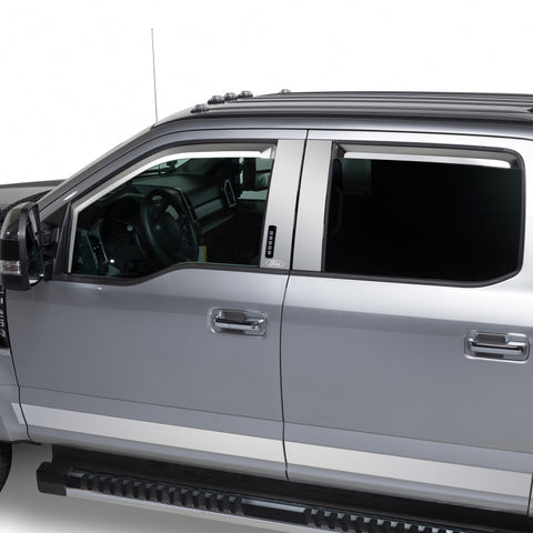 Putco 17-20 Ford SuperDuty - SuperCab (Set of 4) Element Chrome Window Visors - 480067