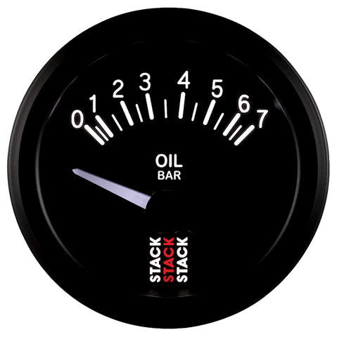 Autometer Stack 52mm 0-7 Bar M10 (M) Electric Oil Pressure Gauge - Black - ST3201