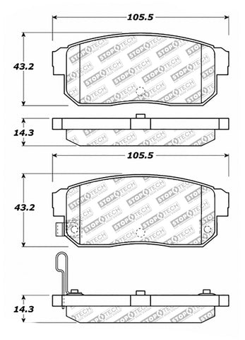 StopTech 04-11 Mazda RX-8 Street Select Rear Brake Pads - 305.10080