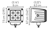 Hella HVF Cube 4 LED Off Road Kit - 3.1in 12W Spot Beam - 357204031