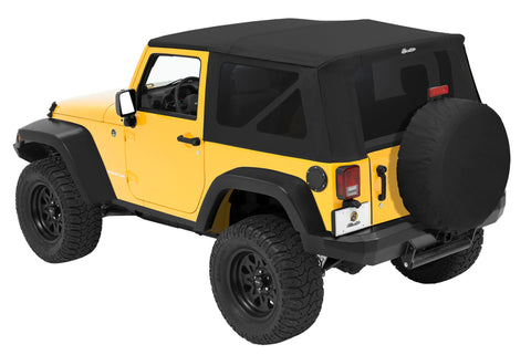 Bestop 10-18 Jeep Wrangler JK 2-Door Rep A-Top (Blk Diamond Sailcloth Tinted Windows No Door Skins) - 79146-35