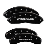 MGP 4 Caliper Covers Engraved Front & Rear WRANGLER Black finish silver ch - 42014SWRGBK