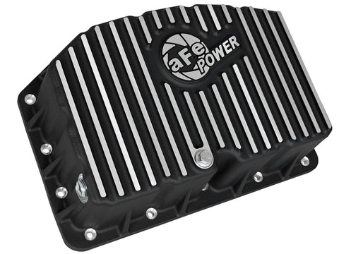 AFE Pro Series Engine Oil Pan Black w/Machined Fins; 11-16 Ford Powerstroke V8-6.7L (td) - 46-70322