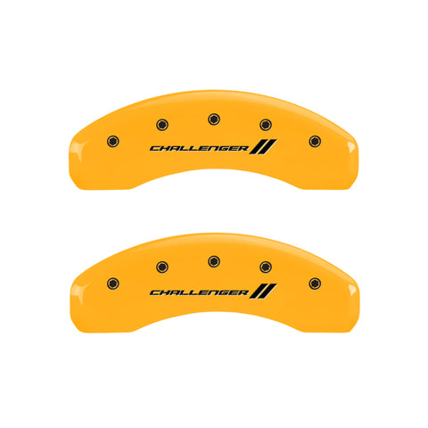 MGP 4 Caliper Covers Engraved Front & Rear Block/Challenger Black finish silver ch - 12088SCLBBK